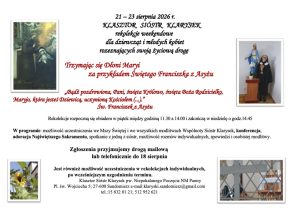 KLARYSKI_plakat na sierpniowe rekolekcje